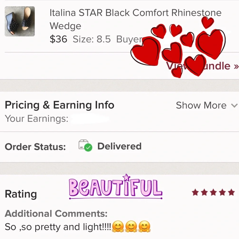 Italina Black Star Rhinestone Embellished Comfortable Chunky Platform Wedge Heel - Picture 4 of 9